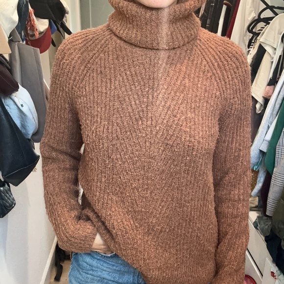 Madewell wool blend turtle neck burnt orange sweater - Picture 1 of 3